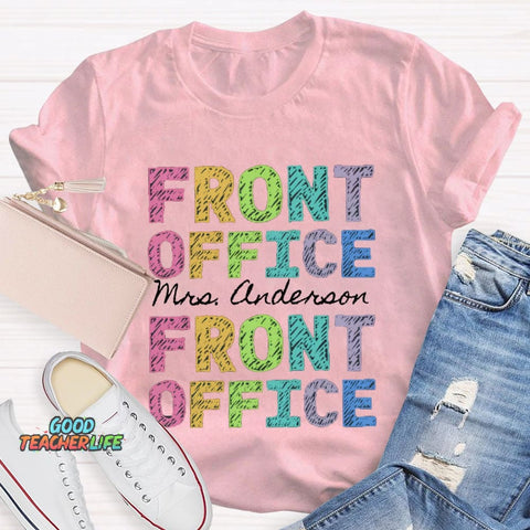 Personalized Name Front Office Color Fonts T-shirt