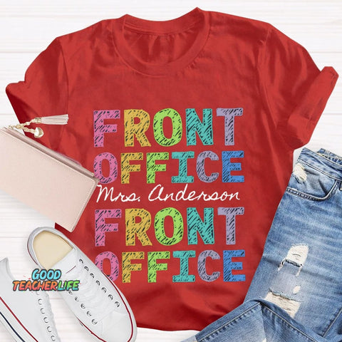 Personalized Name Front Office Color Fonts T-shirt