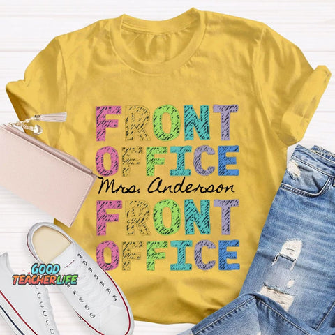 Personalized Name Front Office Color Fonts T-shirt