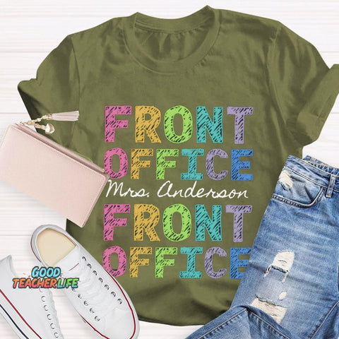 Personalized Name Front Office Color Fonts T-shirt