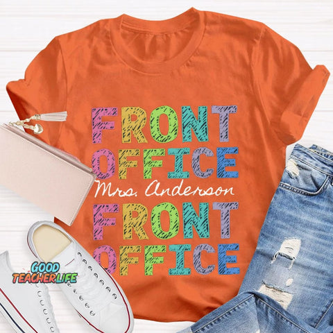 Personalized Name Front Office Color Fonts T-shirt