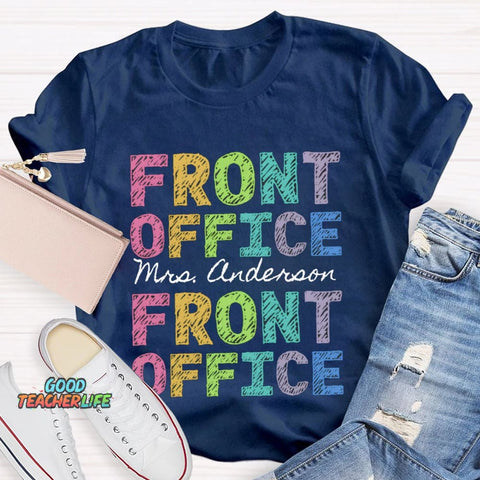 Personalized Name Front Office Color Fonts T-shirt