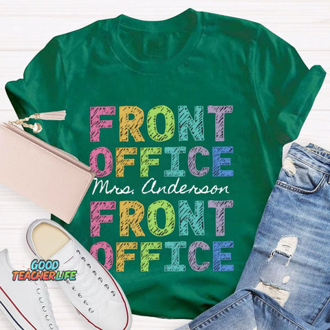 Personalized Name Front Office Color Fonts T-shirt