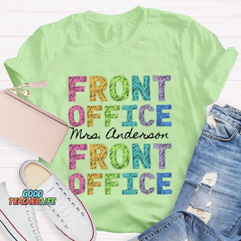 Personalized Name Front Office Color Fonts T-shirt