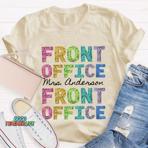 Personalized Name Front Office Color Fonts T-shirt