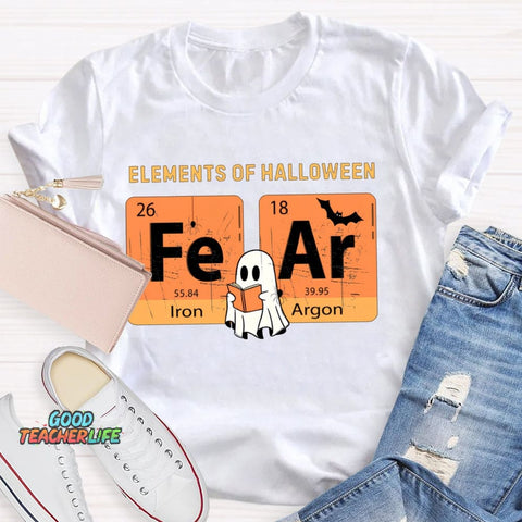 Elements Of Halloween Fear Lron Argon Funny Science And Halloween T-shirt