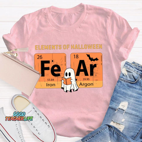 Elements Of Halloween Fear Lron Argon Funny Science And Halloween T-shirt