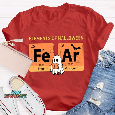 Elements Of Halloween Fear Lron Argon Funny Science And Halloween T-shirt