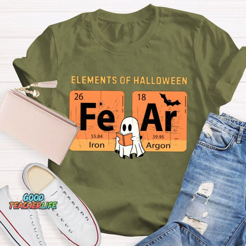 Elements Of Halloween Fear Lron Argon Funny Science And Halloween T-shirt