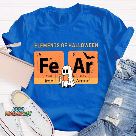 Elements Of Halloween Fear Lron Argon Funny Science And Halloween T-shirt