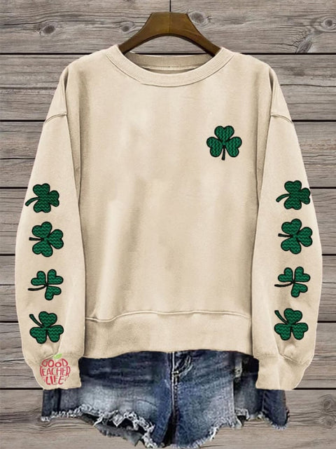 Women's St. Patrick's Day Shamrock Print Sweatshirt