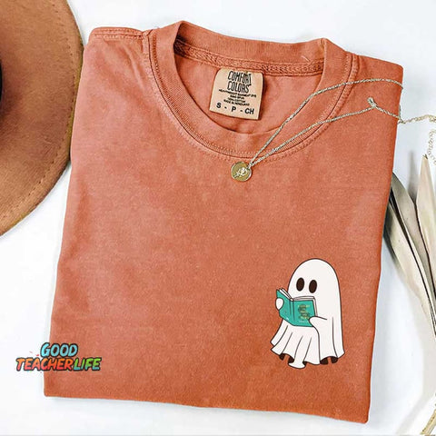 Halloween Cute Acotar Ghost Reading T-Shirt