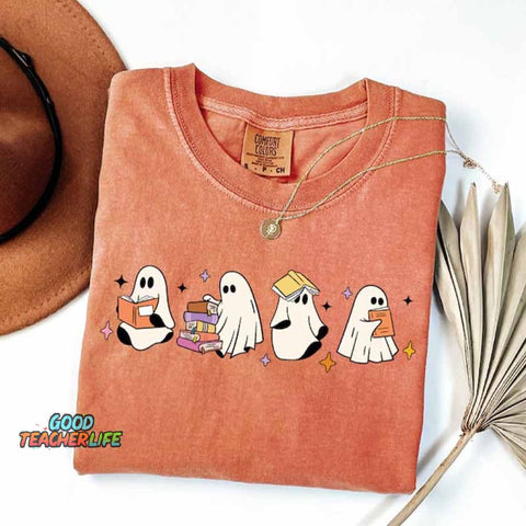 Little Ghosts Reading Books T-Shirt