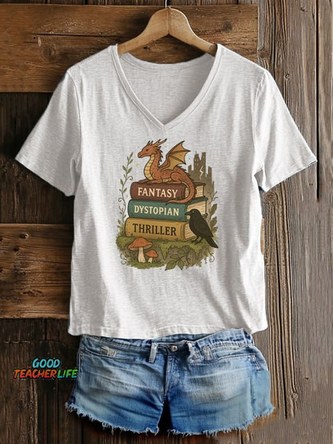 Women's casual book FDT heat transfer T-shirt