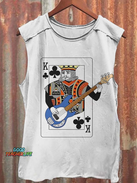 Fun Poker Print Casual Tank Top