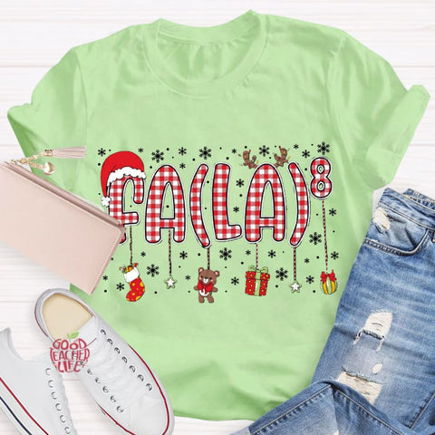 Fala Fun Numbers Christmas Teacher T-Shirt