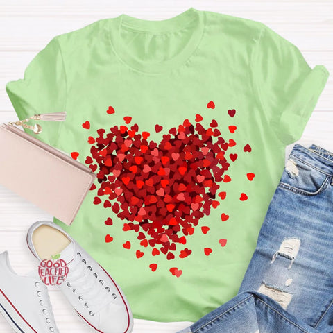 Let Love Fill Your Heart Teacher T-Shirt