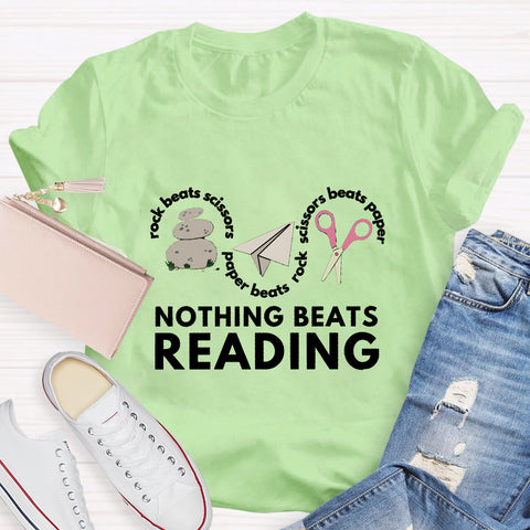 Rock Paper Scissors Nothing Beats Reading T-Shirt