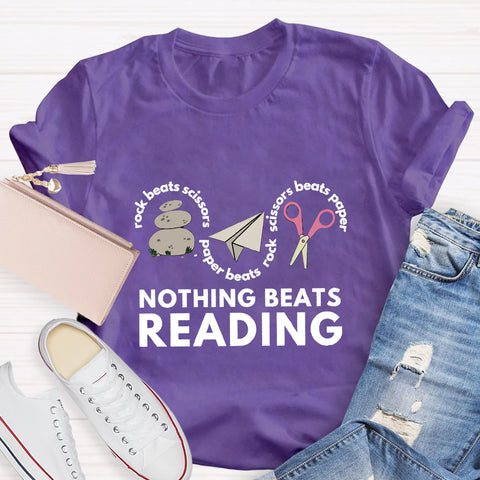 Rock Paper Scissors Nothing Beats Reading T-Shirt