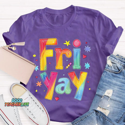 Personalize Day Fri Yay Teacher T-Shirt