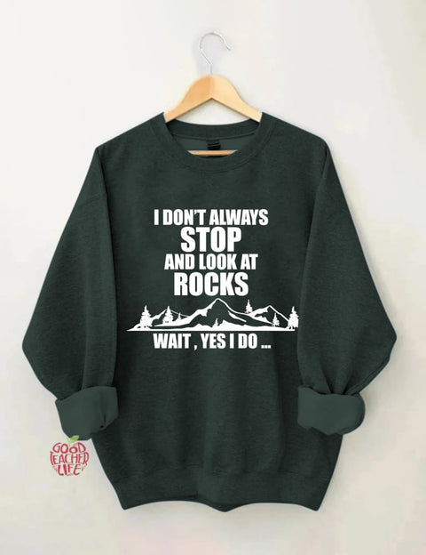 I Don't Always Stop And Look At Rocks Wait Yes I Do Sweatshirt