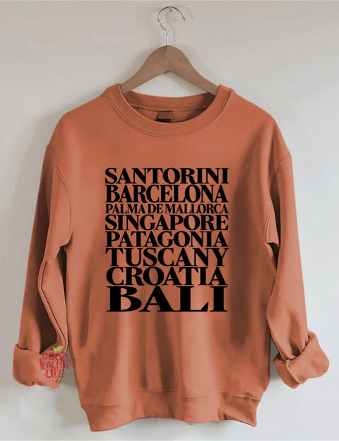 Travel Cities Vacation Sweatshirt