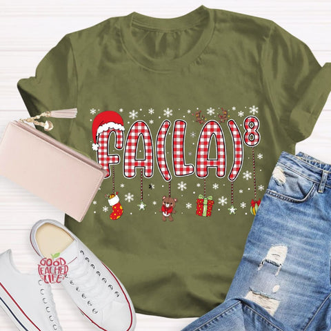 Fala Fun Numbers Christmas Teacher T-Shirt