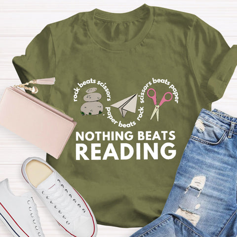 Rock Paper Scissors Nothing Beats Reading T-Shirt