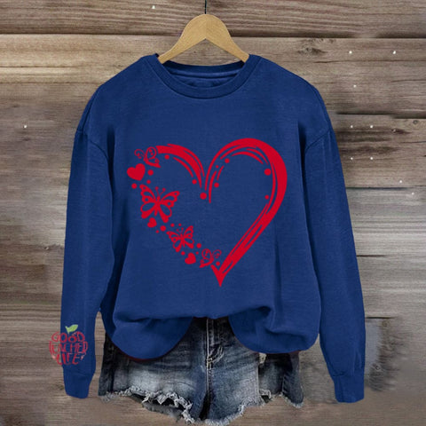 Valentine Heart with Butterfly Sweatshirt