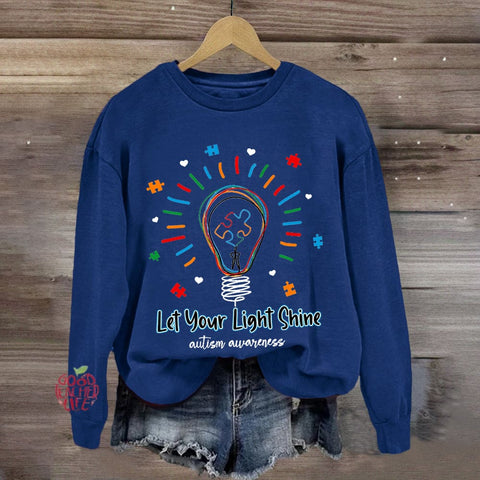 Let Your Light Shine Autism Awareness Sweatshirt