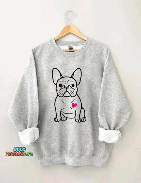 French Bulldog Heart Sweatshirt