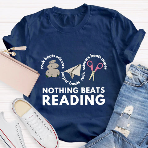 Rock Paper Scissors Nothing Beats Reading T-Shirt