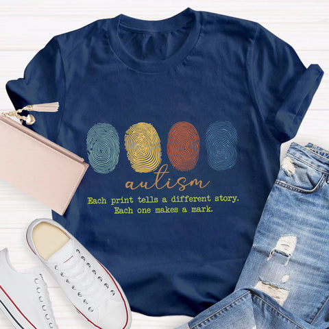 Autism Each Print Tells A Different Story T-Shirt