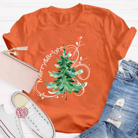 Merry And Bright Christmas Tree Class T-Shirt