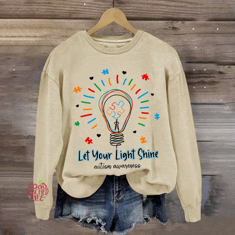 Let Your Light Shine Autism Awareness Sweatshirt