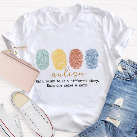 Autism Each Print Tells A Different Story T-Shirt