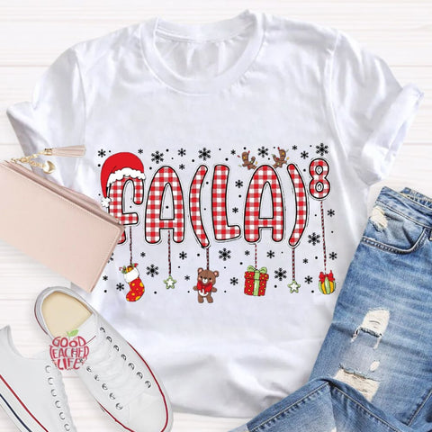 Fala Fun Numbers Christmas Teacher T-Shirt