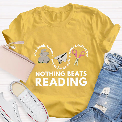 Rock Paper Scissors Nothing Beats Reading T-Shirt