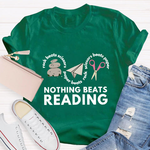 Rock Paper Scissors Nothing Beats Reading T-Shirt