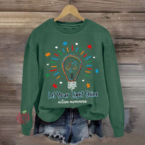 Let Your Light Shine Autism Awareness Sweatshirt