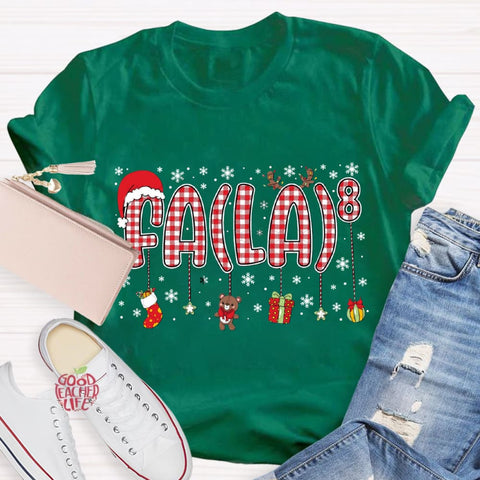 Fala Fun Numbers Christmas Teacher T-Shirt