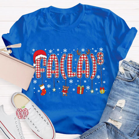 Fala Fun Numbers Christmas Teacher T-Shirt