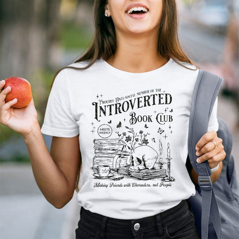 Introverted Book Club Teacher T-Shirt