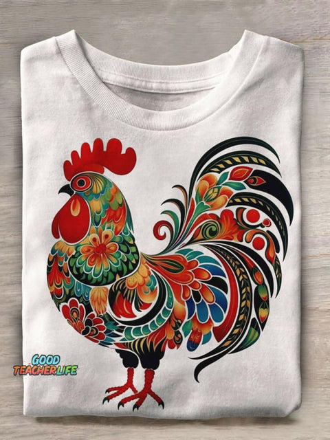 Chicken Art Prints Casual T-shirt