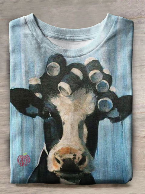 Cow Print Casual Short-sleeved T-shirt