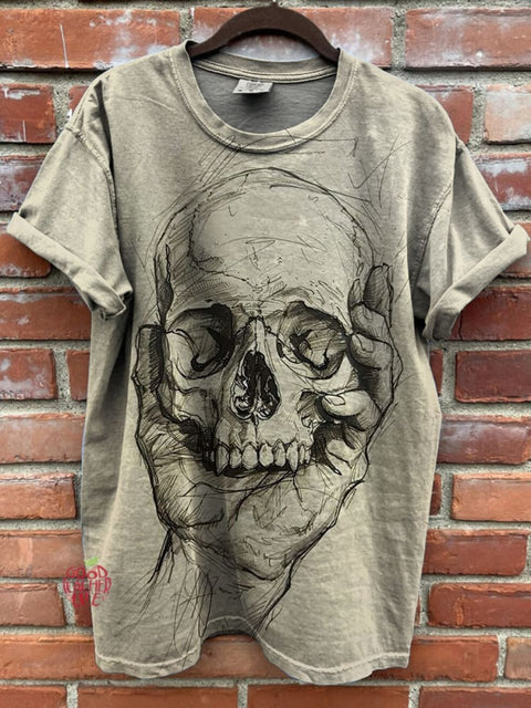 Skull Print Casual T-shirt