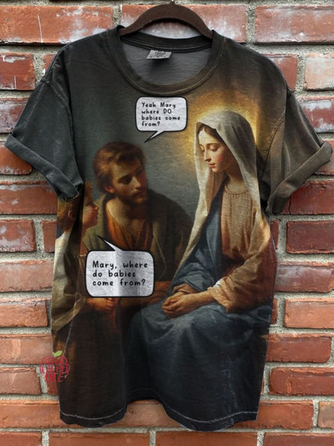 Funny Religious Print Casual Top