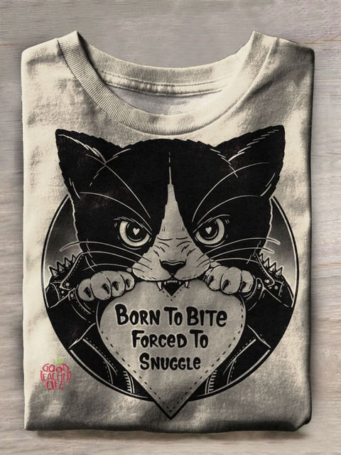 Funny Cat Print Retro Top