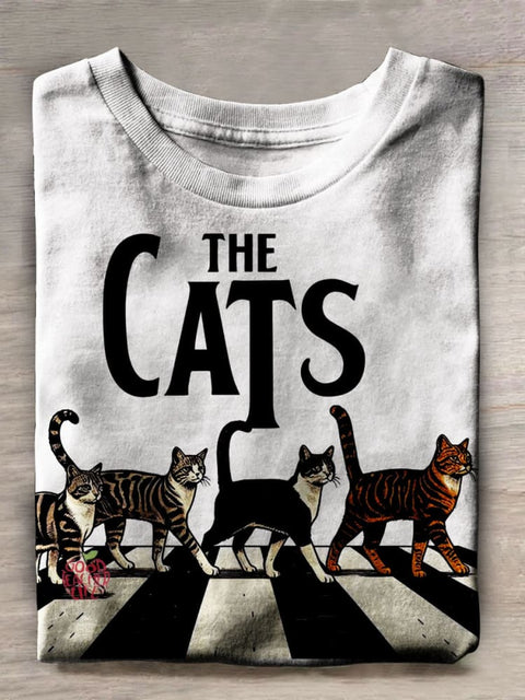 Cat Print Casual T-shirt