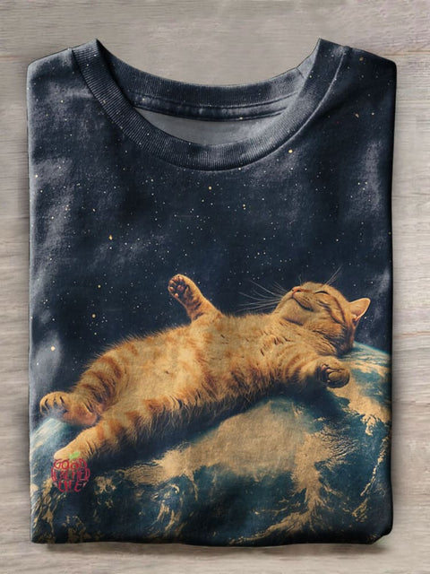 Cat Print Casual T-shirt